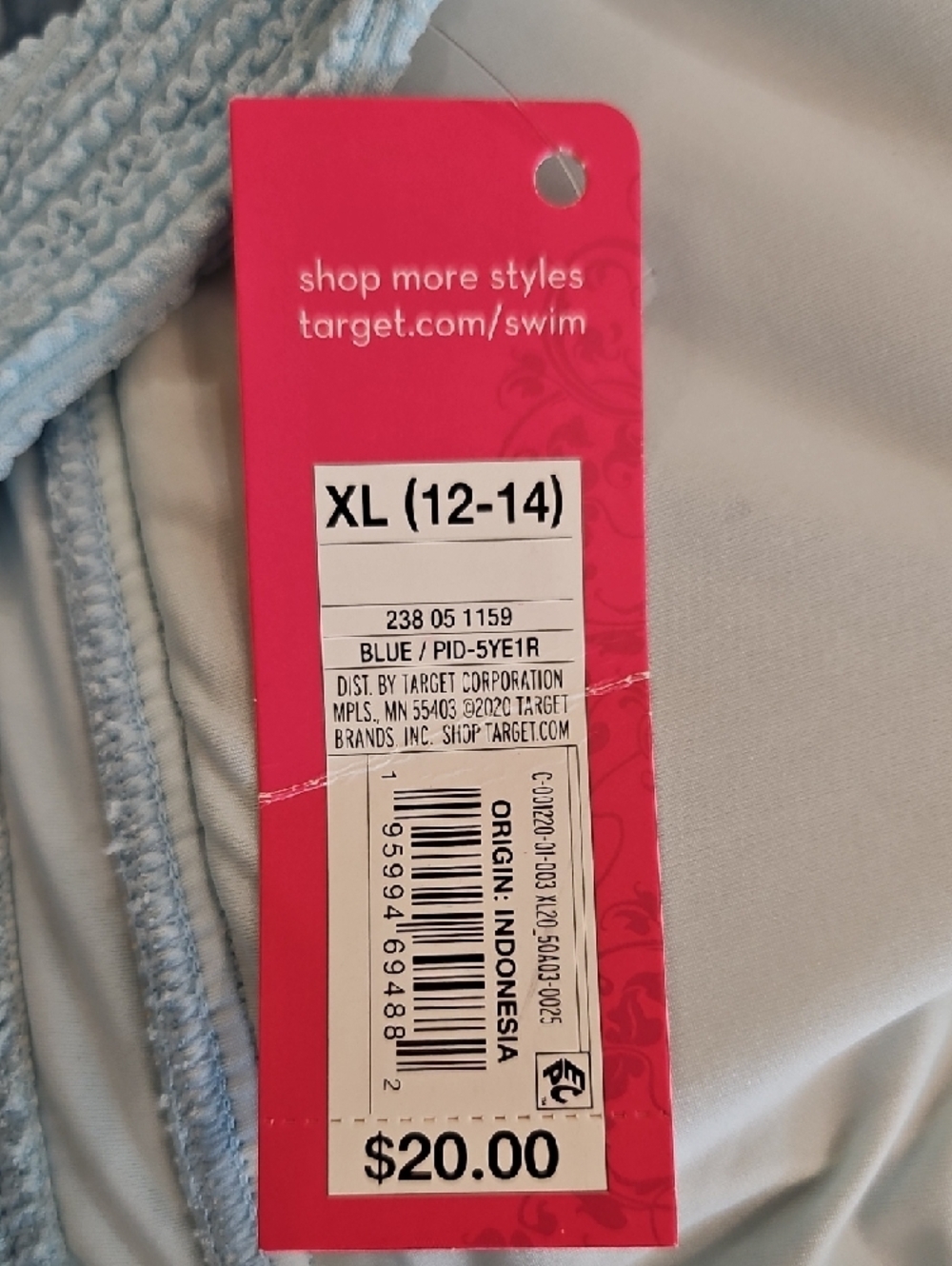 TARGET XHILARATION Bikini Top, Nwt, Sz XL 12-14 - Picture 3 of 4